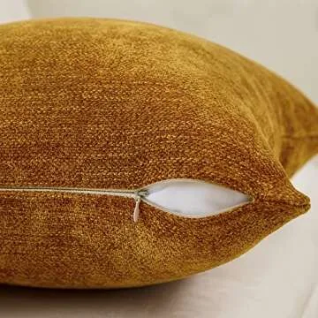 Anickal 18x18 Ochre Pillow Covers Set of 2 for Home