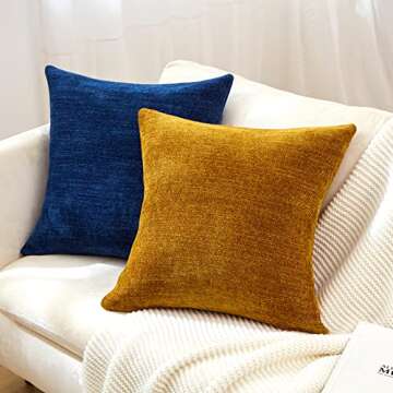 Anickal 18x18 Ochre Pillow Covers Set of 2 for Home