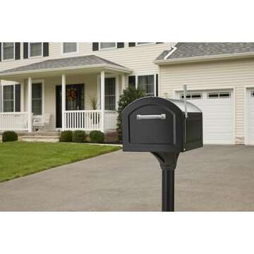 Architectural Mailboxes Centennial Postmount Mailbox, XL, Black