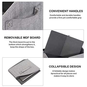 Morezi Dog Toy Basket Dog Toy Box Dog Toy bin Storage Perfect for organizing pet Toys, Blankets, leashes, chew Toys in Living Room Area, playroom, Closet, Shelf Gift Basket - Grey Stripe - Dog