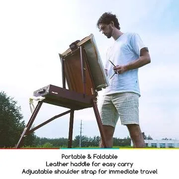 MEEDEN French Easel, Plein Air Easel, Art Easels for Painting Adult, Travel Easel, Easel Stand for Painting, Portable Artist Easel for Outdoor Painting, Sketching, Display