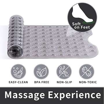 ROSMARUS Non-Slip Bathtub Mat for Safe Showers