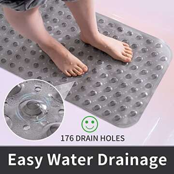 ROSMARUS Non-Slip Bathtub Mat for Safe Showers