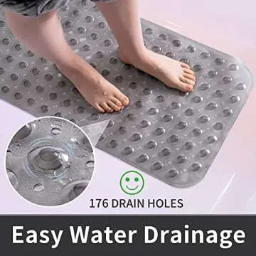 ROSMARUS Non-Slip Bathtub Mat for Safe Showers
