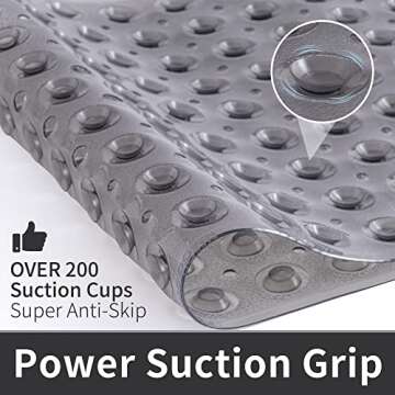 ROSMARUS Non-Slip Bathtub Mat for Safe Showers