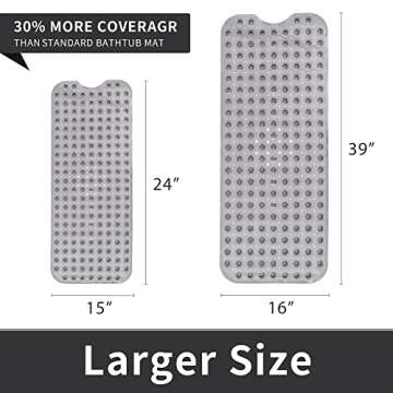 ROSMARUS Non-Slip Bathtub Mat for Safe Showers