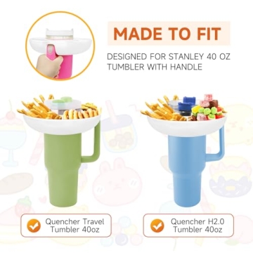 Snack Bowl for Stanley Cup: 4-Compartment Treat Tray