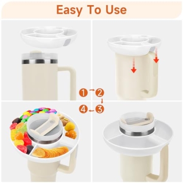 Snack Bowl for Stanley Cup: 4-Compartment Treat Tray