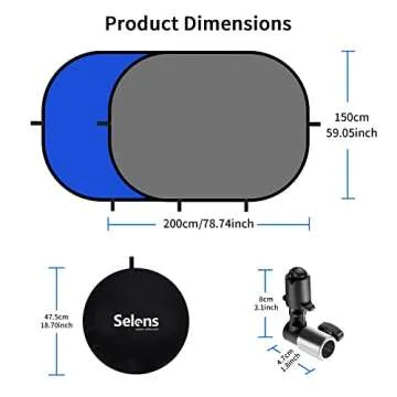 Selens 5x6.6ft Pop Up Collapsible Backdrop for Photography