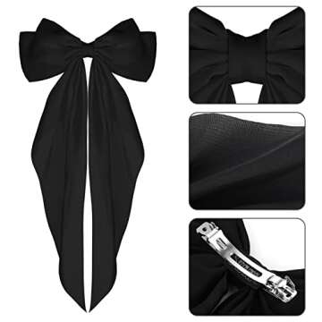 WLLHYF Big Bow Barrettes Chic Satin Hair Accessories