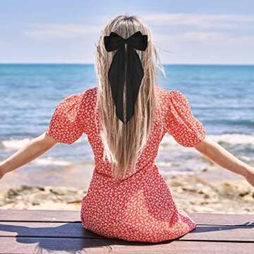 WLLHYF Big Bow Barrettes Chic Satin Hair Accessories