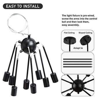 LynPon 8 Lights Sputnik Chandelier - Elegant Lighting Fixture