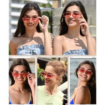 Dollger Trendy Rectangle Sunglasses Women Men Y2k pink Green Trendy Rectangular Shade sunglasses