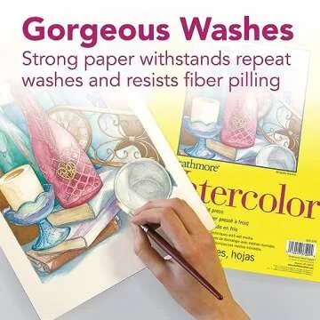 Strathmore 300 Series Watercolor Paper Pad, Top Wire Bound, 9x12 inches, 12 Sheets (140lb/300g) - Artist Paper for Adults and Students - Watercolors, Mixed Media, Markers and Art Journaling