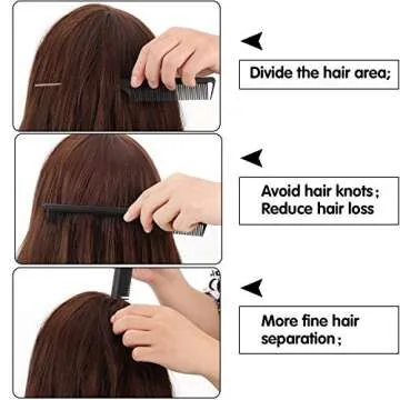 3 Pieces Rat Tail Comb Set for Effortless Hair Styling