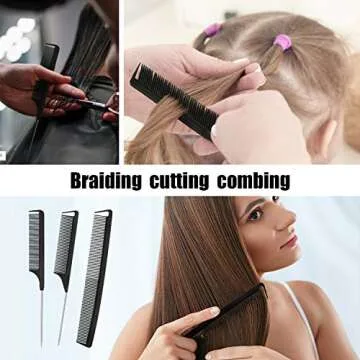3 Pieces Rat Tail Comb Set for Effortless Hair Styling