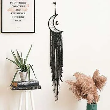 Black Moon Dream Catcher with Light - Perfect Room Decor