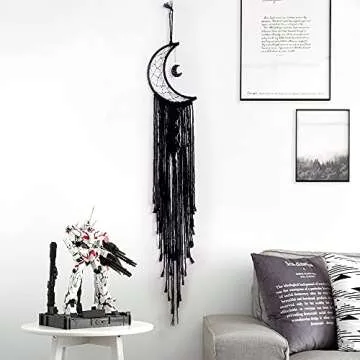 Black Moon Dream Catcher with Light - Perfect Room Decor
