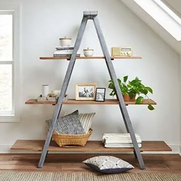 Amazon Brand – Stone & Beam Rustic Acorn Shaped Stoneware Box, 4.25"H, White and Clay