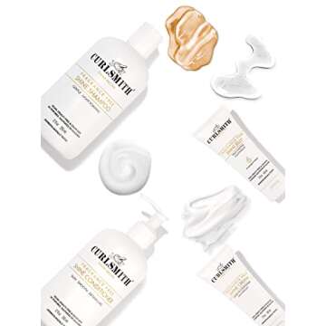 Curlsmith - Shine Kit, Shampoo, Conditioner, Jelly & Cream, Sensitive, Fragrance Free, for All Curl ...
