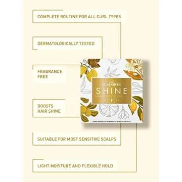 Curlsmith - Shine Kit, Shampoo, Conditioner, Jelly & Cream, Sensitive, Fragrance Free, for All Curl and Hair Types, Vegan, 2 x 12 fl oz, 2 x 2 fl oz