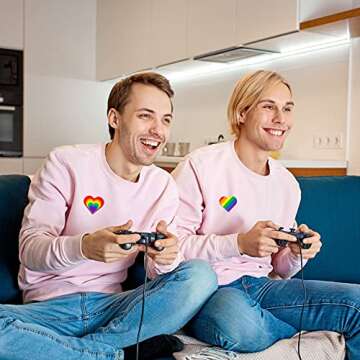 WHATSIGN Gay Pride Sticker,Rainbow Label Stickers Gay Pride,36PCS Rainbow Flag Heart Shaped Stickers for LGBT Pride Parades Gay Pride Party Accessories Bisexual Transgender Group Activities Decor