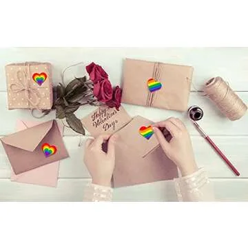 WHATSIGN Gay Pride Sticker,Rainbow Label Stickers Gay Pride,36PCS Rainbow Flag Heart Shaped Stickers for LGBT Pride Parades Gay Pride Party Accessories Bisexual Transgender Group Activities Decor