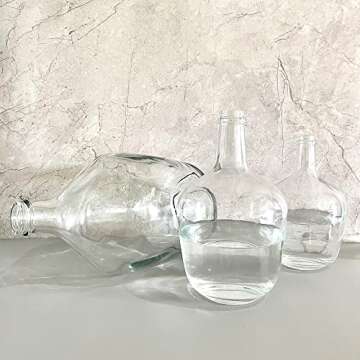 Dinyeo Glass Vase Clear Large Floor Jug Cylinder Flowers Bubble Vase Round for Centerpieces Decor Farmhouse Wedding Office Decoration.(12in)