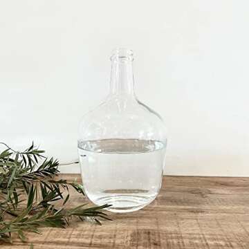 Dinyeo Glass Vase Clear Large Floor Jug Cylinder Flowers Bubble Vase Round for Centerpieces Decor Farmhouse Wedding Office Decoration.(12in)