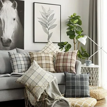 UGASA Classic Retro Checkered Pillow Cases for Elegant Decor