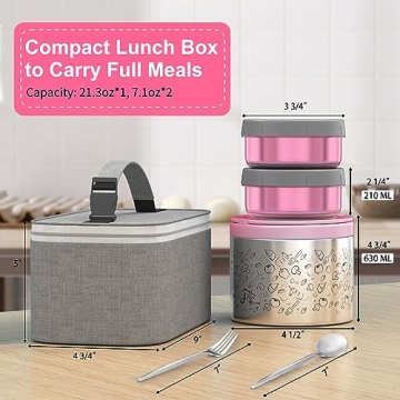 Lille Home Insulated Lunch Box Set for All Ages