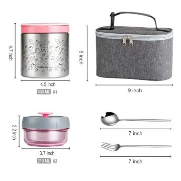Lille Home Insulated Lunch Box Set for All Ages