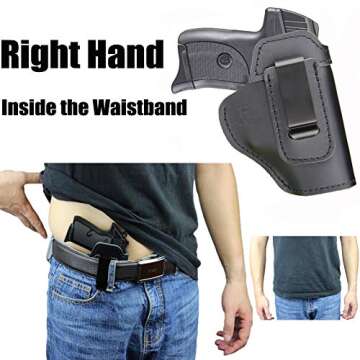 IWB Holster Fits:Ruger EC9S / LC9S / LC380 / SR22 - Inside Waistband Concealed Carry Pistols Holster (Right Side)