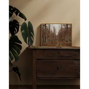 ARPEOTCY Vintage Framed Fall Wall Art, Living Room Autumn Scenery Pictures Wall Decor, Canvas Prints...