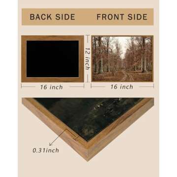 ARPEOTCY Vintage Framed Fall Wall Art, Living Room Autumn Scenery Pictures Wall Decor, Canvas Prints Art, Kitchen Forest Country Paintings Farmhouse Retro Home Decor,12x16 Inch