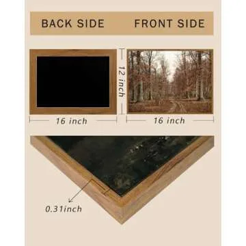 ARPEOTCY Vintage Framed Fall Wall Art, Living Room Autumn Scenery Pictures Wall Decor, Canvas Prints Art, Kitchen Forest Country Paintings Farmhouse Retro Home Decor,12x16 Inch