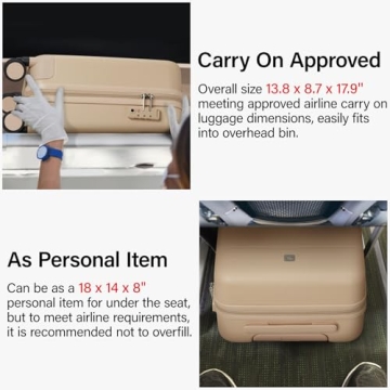 Hanke 16 Inch Lightweight Underseat Luggage for Travel