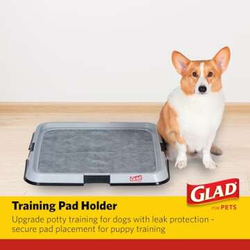 Glad for Pets Puppy Potty Training Pad Holder for Disposable Pads - Puppy Potty Tray, Dog Potty Trai...