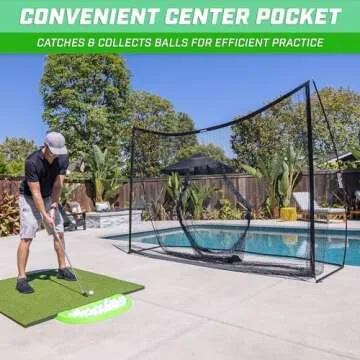 GoSports Golf Practice Hitting Net - Choose Between Huge 10 ft x 7 ft or 7 ft x 7 ft Nets - Personal Driving Range for Indoor or Outdoor Use - Designed by Golfers for Golfers