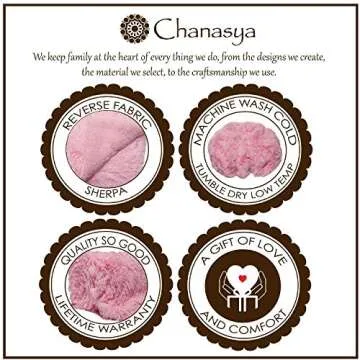 Chanasya Premium Wolf Faux Long Fur Throw Blanket - Soft, Fuzzy Throw Blanket - for Bed or Couch - 50" x 65” - Pink