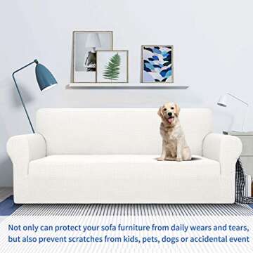 MAXIJIN Stretch Loveseat Sofa Slipcovers 1 Piece Love Seat Couch Covers for 2 Cushion Couch Non Slip...