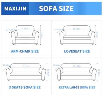 MAXIJIN Stretch Loveseat Sofa Slipcovers 1 Piece Love Seat Couch Covers for 2 Cushion Couch Non Slip Sofa Cover Washable Dog Cat Proof Furniture Protector Pet Friendly (Loveseat, White)