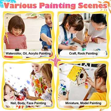 30 Pack Painting Tools Paint Brushes for Kids, Paxcoo Kids Paint Brushes with Paint Cups Paint Palette Tray for Kids Gifts Birthday Art Party School Prizes