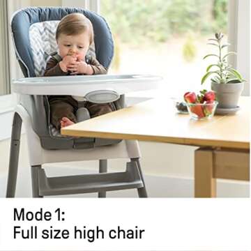 Ingenuity SmartClean Trio Elite 3-in-1 Convertible Baby High Chair, Toddler Chair, and Dining Booster Seat, For Ages 6 Months and Up, Unisex - Slate