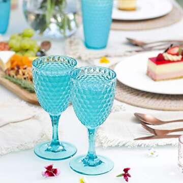 BELLAFORTE - Shatterproof Tritan Plastic Wine Glass, 12oz, set of 4, Laguna Beach Drinking Glasses -...