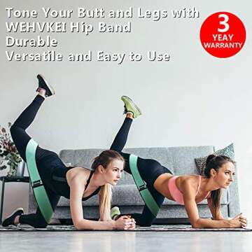 Booty Resistance Band, Fabric Exercise Bands for Legs and Butt, Non Slip Hip Circle Loop Bands,Working Out Bands for Women Men, Home Equipment Bands for Training Stretching, Yoga by WEHVKEI (3 Pack