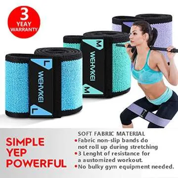 Booty Resistance Band, Fabric Exercise Bands for Legs and Butt, Non Slip Hip Circle Loop Bands,Working Out Bands for Women Men, Home Equipment Bands for Training Stretching, Yoga by WEHVKEI (3 Pack