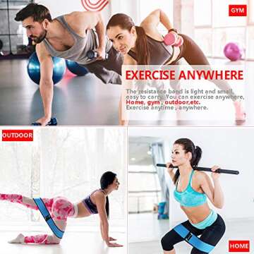 Booty Resistance Band, Fabric Exercise Bands for Legs and Butt, Non Slip Hip Circle Loop Bands,Working Out Bands for Women Men, Home Equipment Bands for Training Stretching, Yoga by WEHVKEI (3 Pack