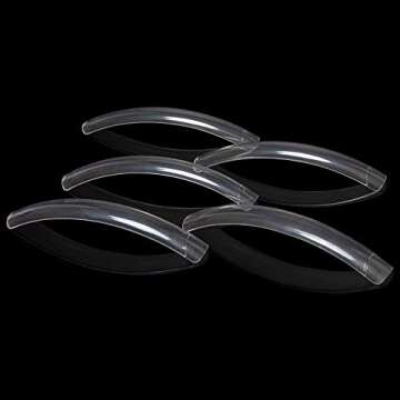 FlyItem 100 Pcs Curve Extra Long False Nail Art Tips Acrylic Fake Nail Tools Kit (Clear)