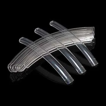 FlyItem 100 Pcs Curve Extra Long False Nail Art Tips Acrylic Fake Nail Tools Kit (Clear)